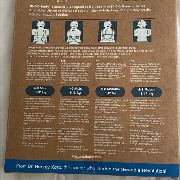 Happiest Baby Snoo Sack - White with Black Dots - Picture 2 of 2